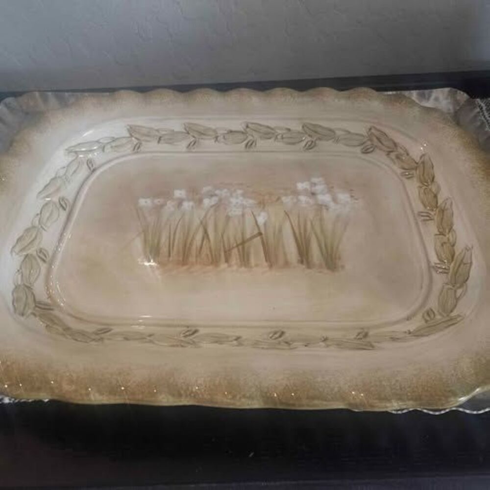 Cheri Blum for 222 Fifth Ceramic Serving Platter Narcissus 15.5" x 12.5"